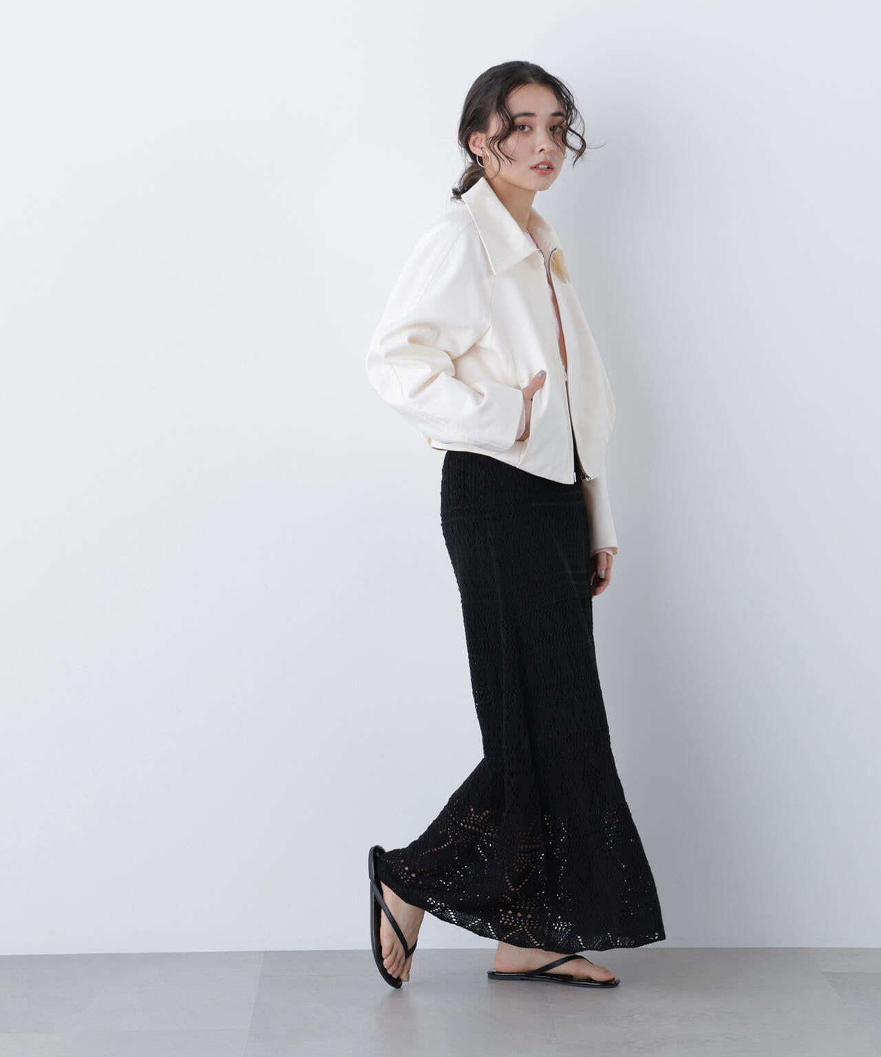 ステンカラーフォルムブルゾン