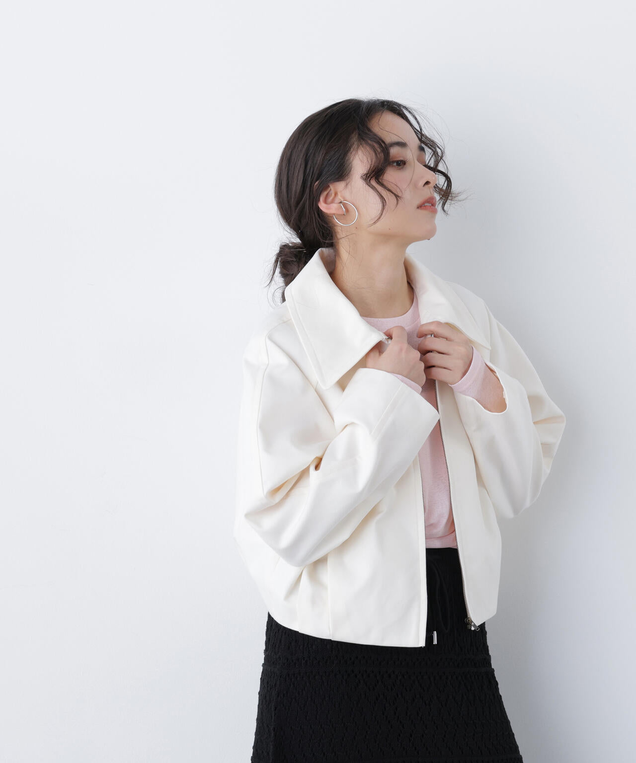 ステンカラーフォルムブルゾン