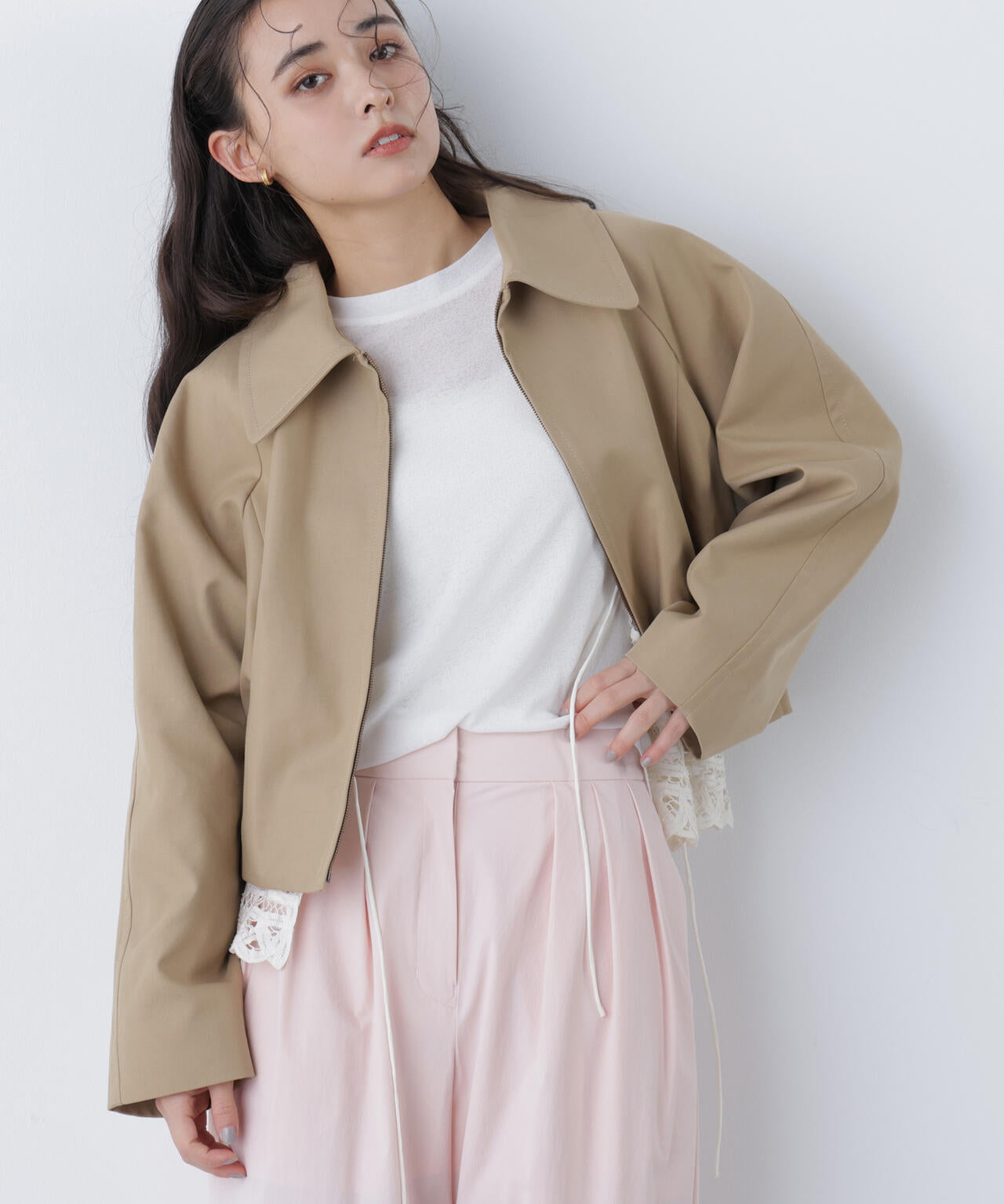 ステンカラーフォルムブルゾン