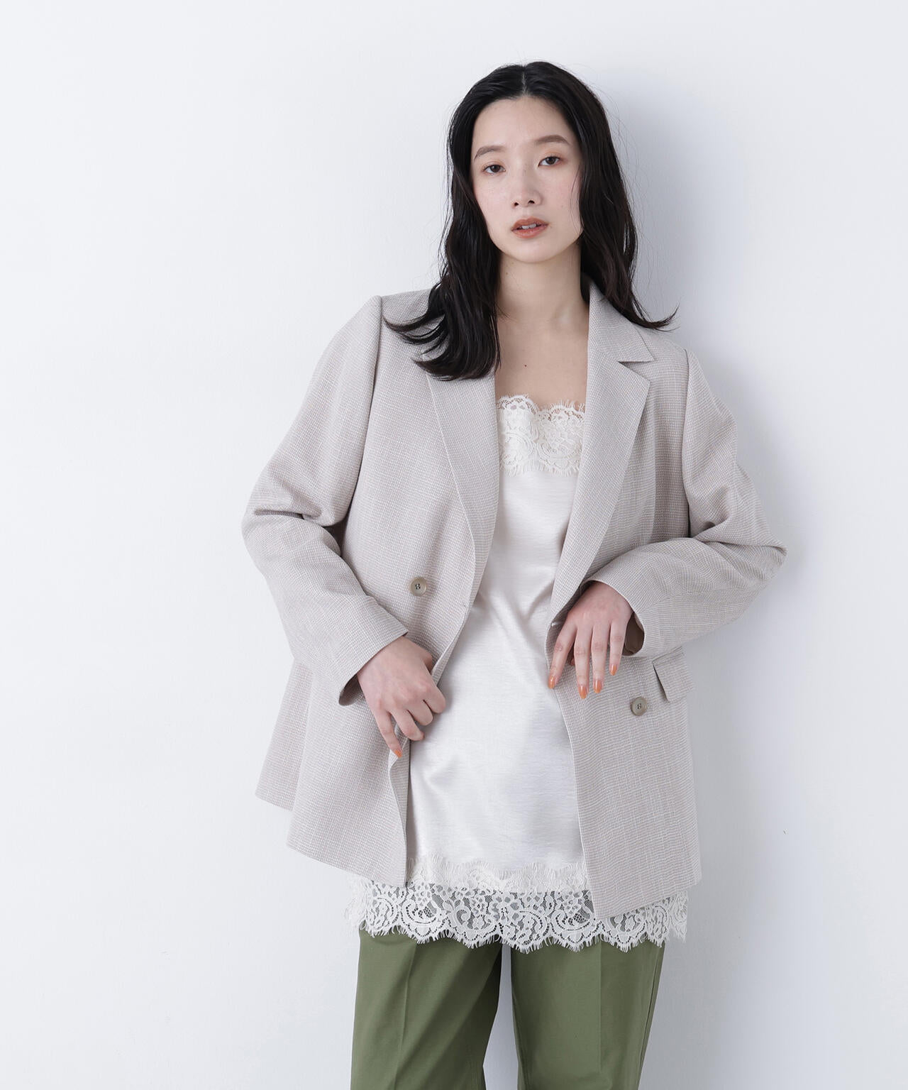 からみ織りダブルジャケット