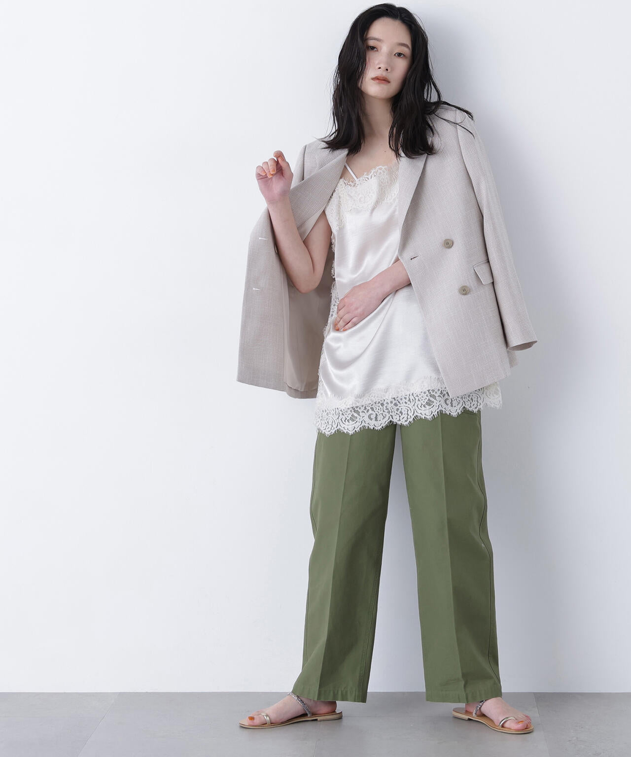 からみ織りダブルジャケット