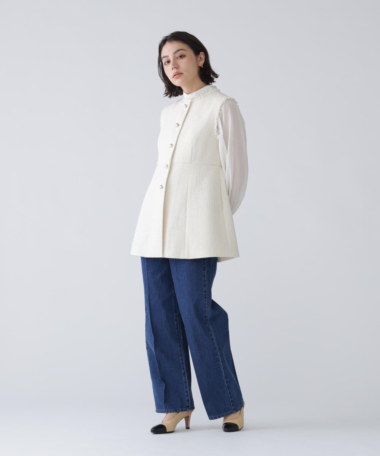 好きを着て気分が上がる】ファンシーツイードジレ | NAVYNAVY