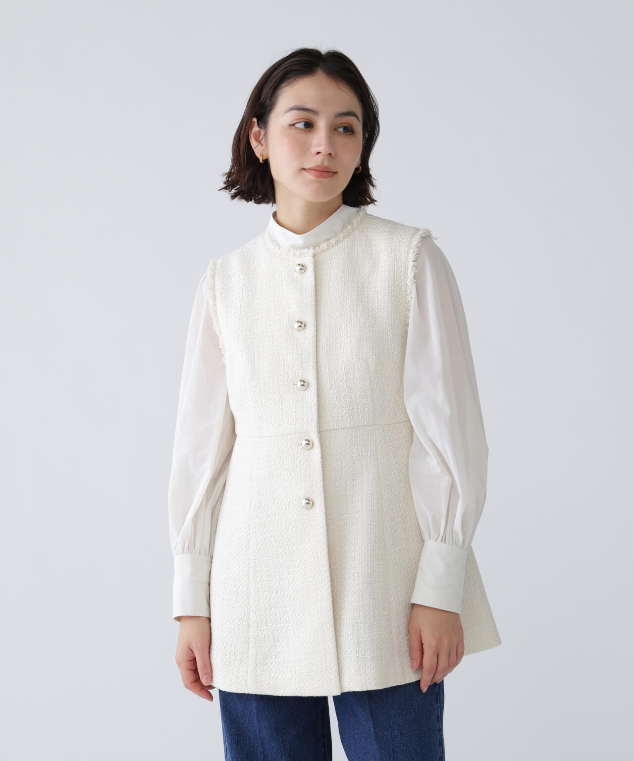 好きを着て気分が上がる】ファンシーツイードジレ | NAVYNAVY