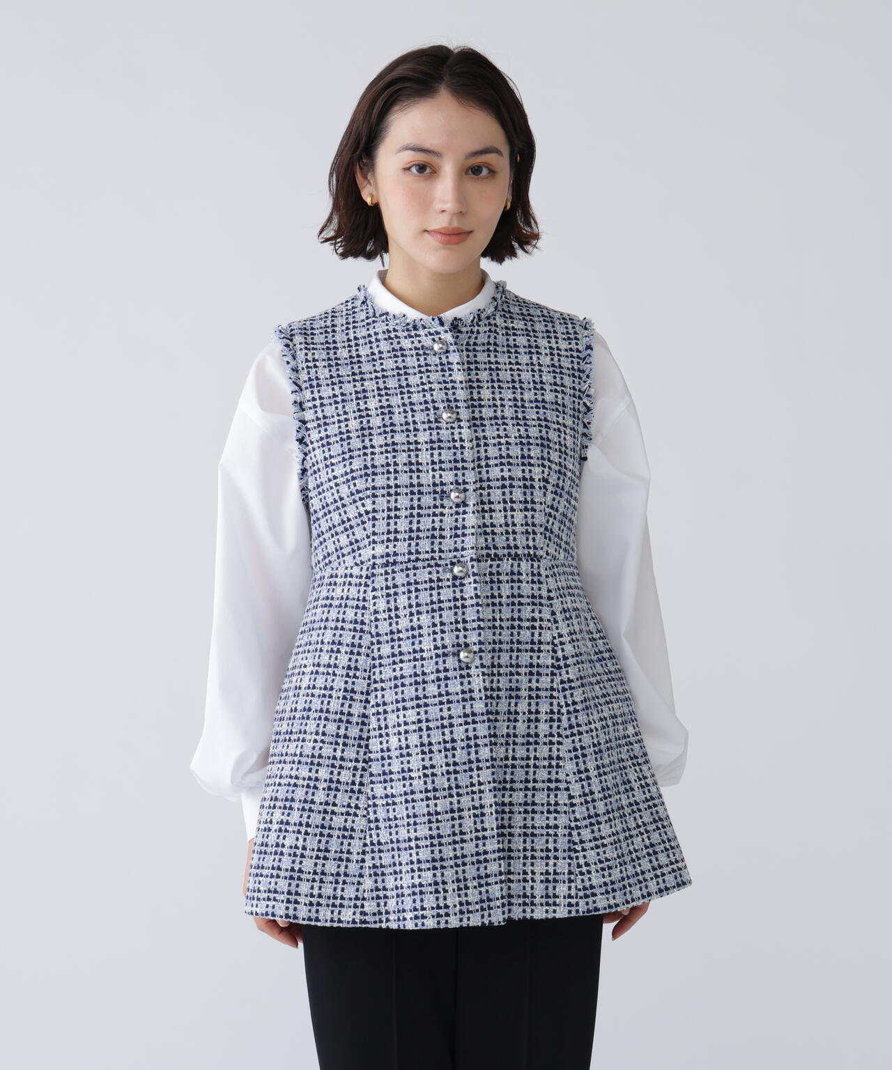 好きを着て気分が上がる】ファンシーツイードジレ | NAVYNAVY