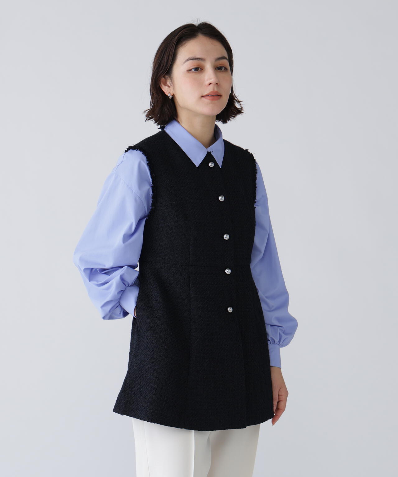 好きを着て気分が上がる】ファンシーツイードジレ | NAVYNAVY