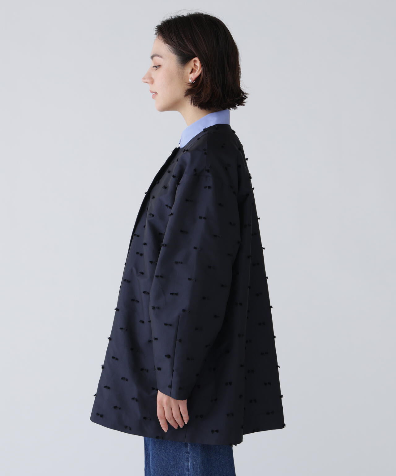 【好きを着て気分が上がる】リボンジャガードショートコート