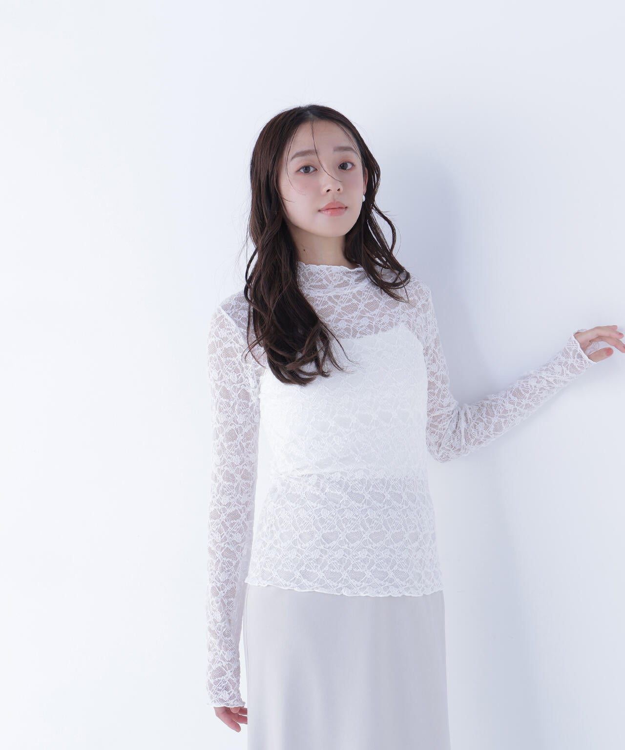 レースハイネックカットソー | NATURAL BEAUTY BASIC（ナチュラル