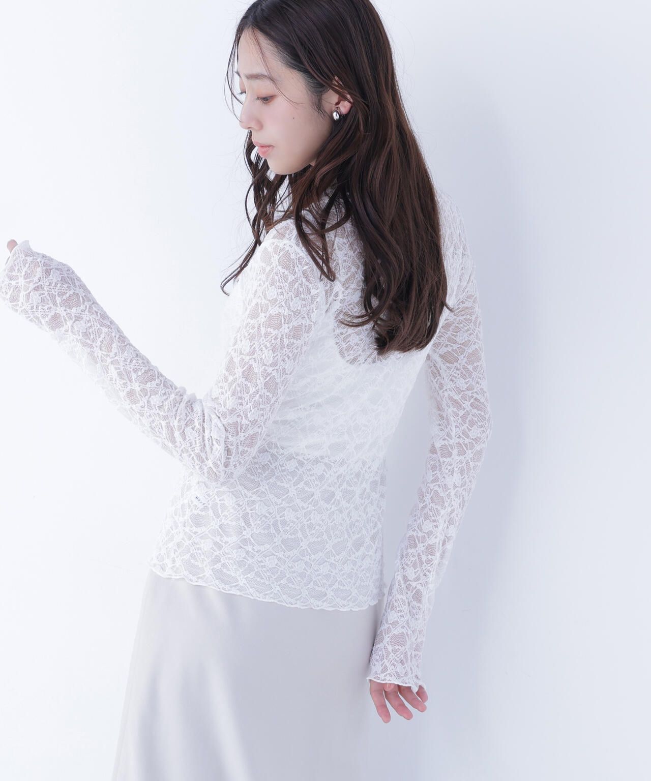 レースハイネックカットソー | NATURAL BEAUTY BASIC（ナチュラル
