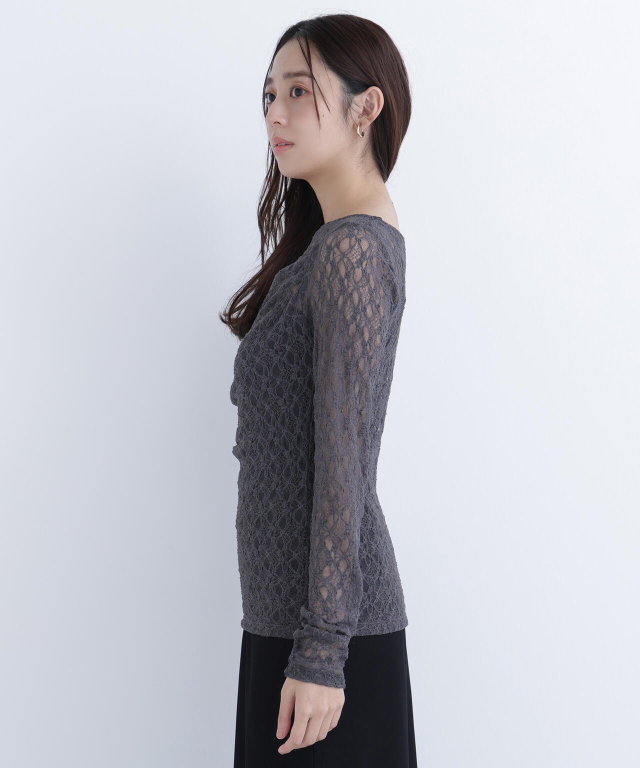 レースドレープカットソー