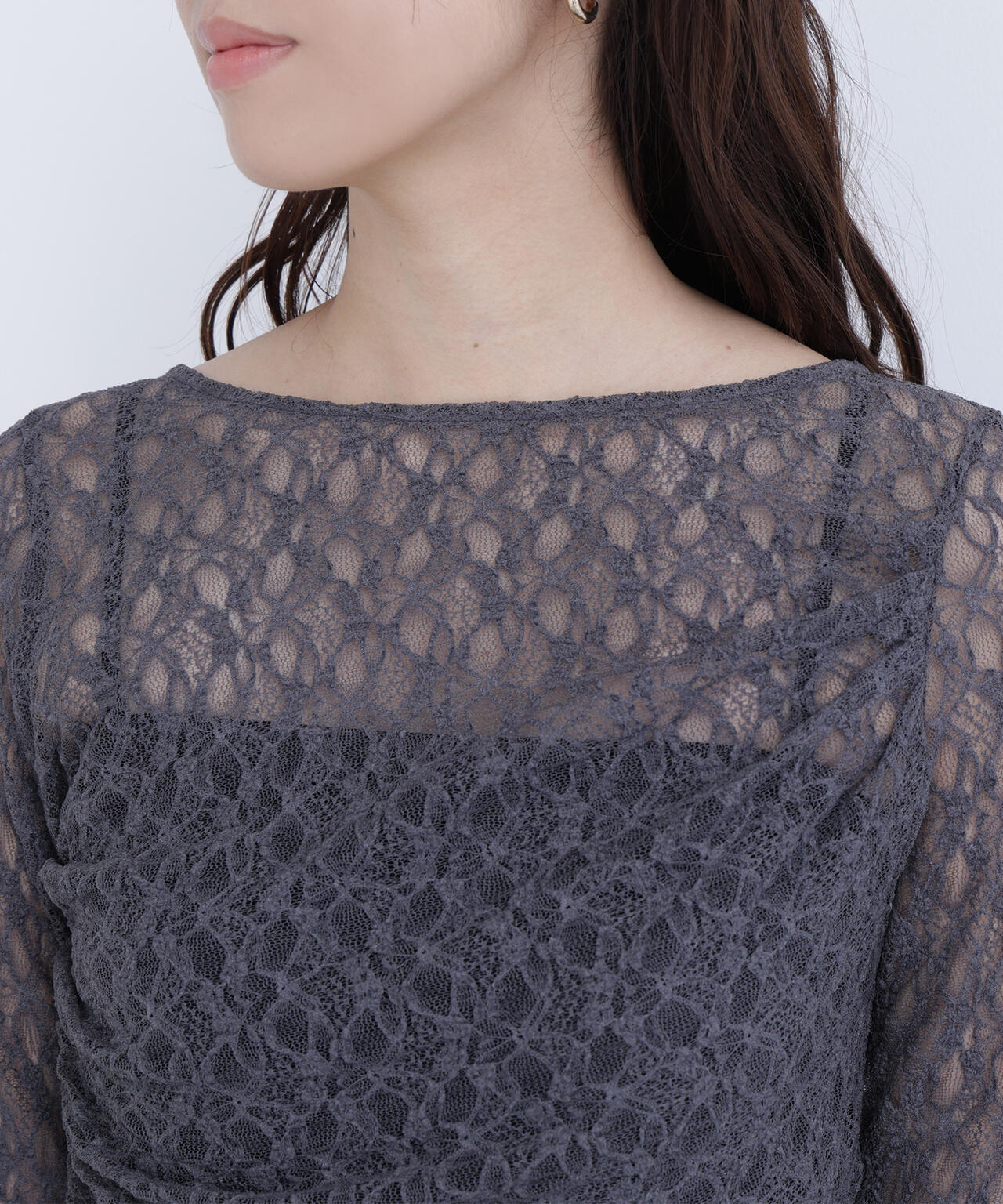 レースドレープカットソー