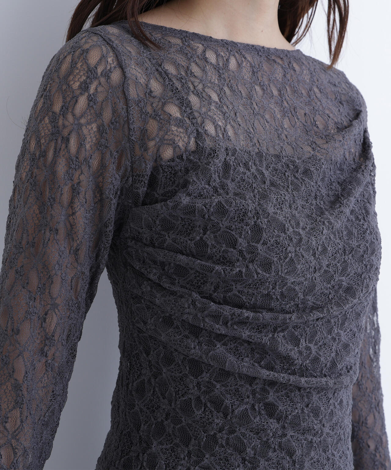 レースドレープカットソー