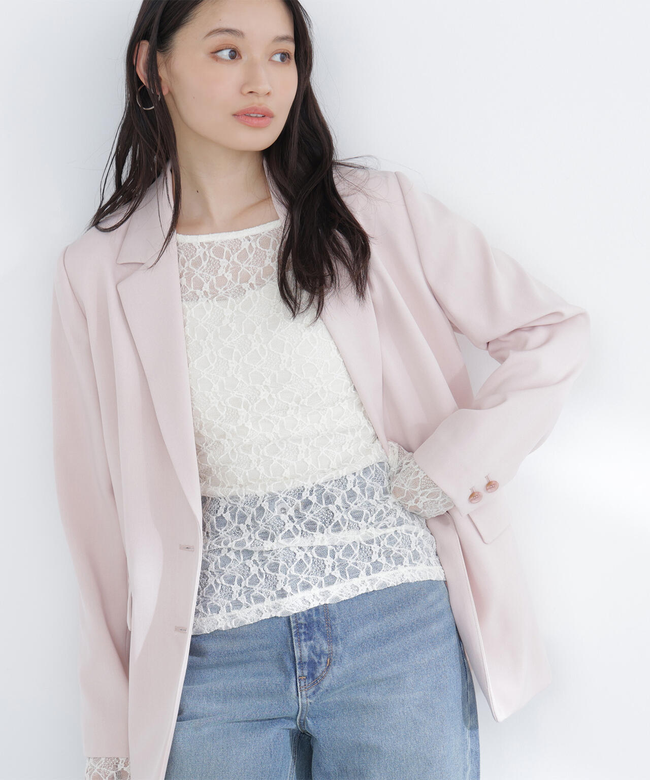 レースドレープカットソー