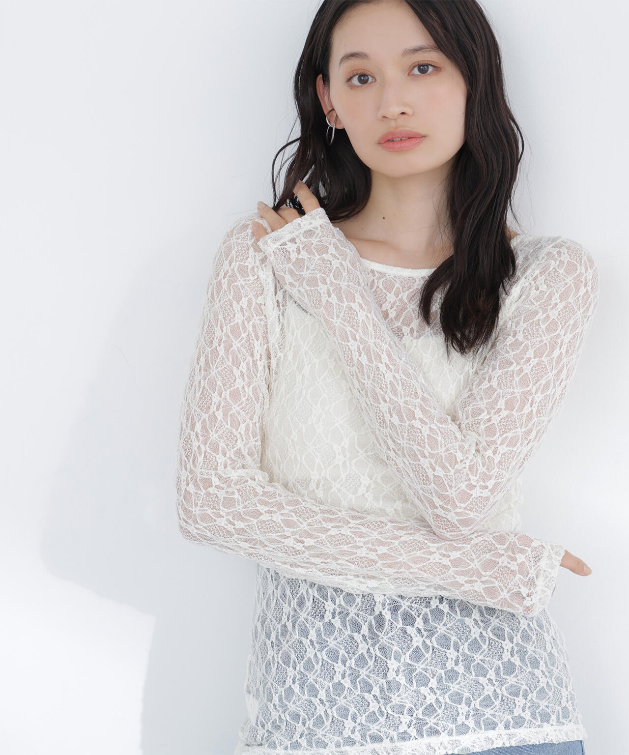 レースドレープカットソー | NATURAL BEAUTY BASIC（ナチュラル