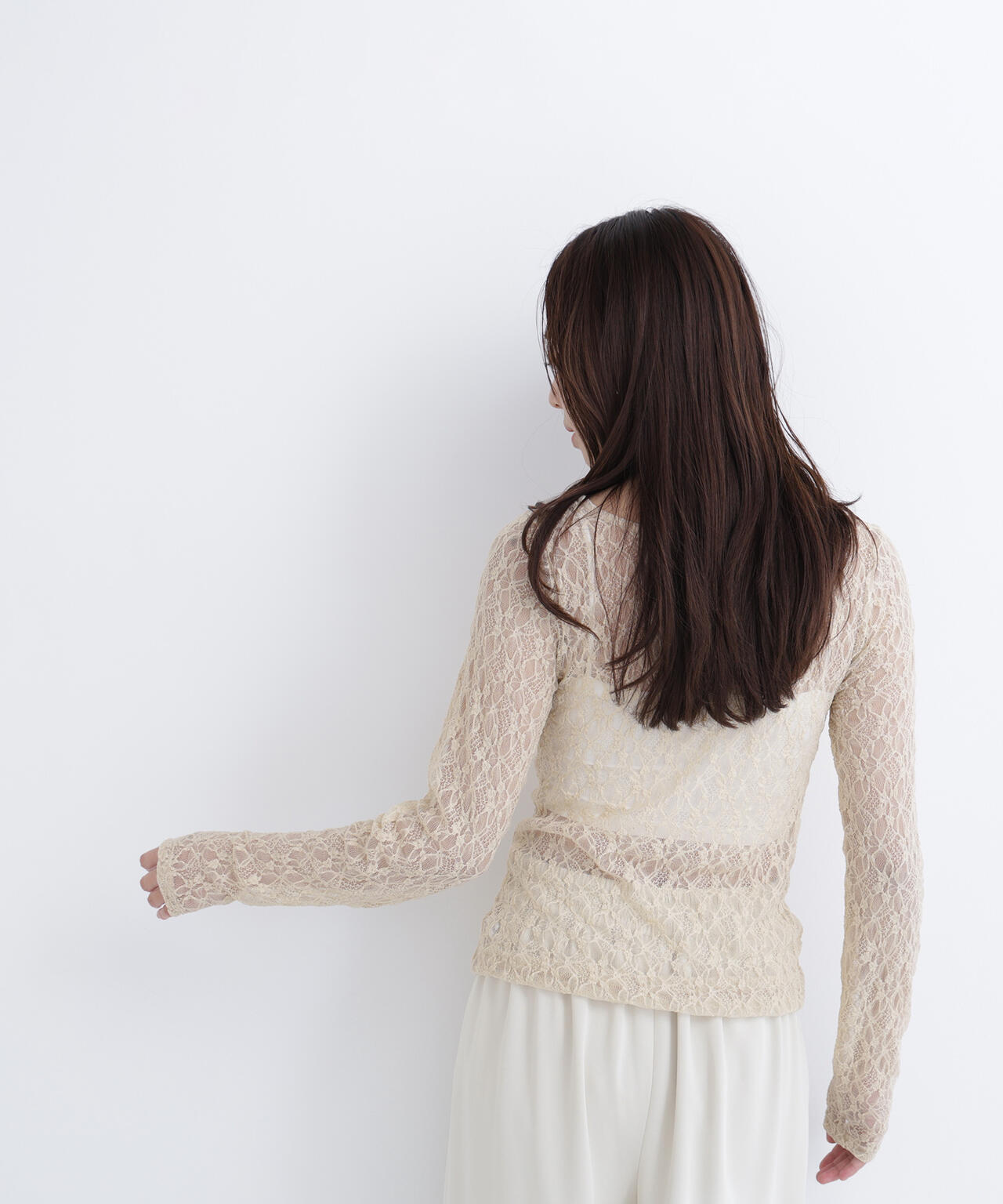 レースドレープカットソー