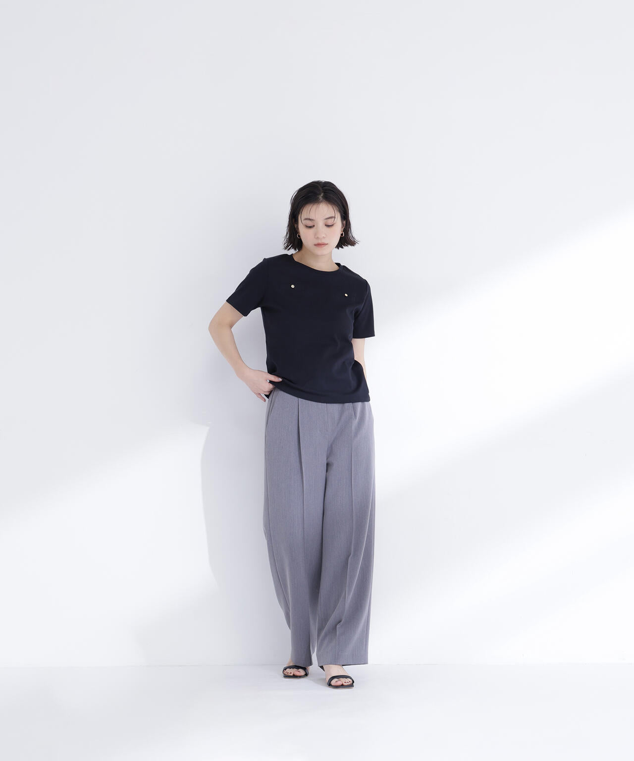 【6/16 ～6/18 2buy10%OFF 対象商品】ベーシックTシャツ フェイクポケット付き