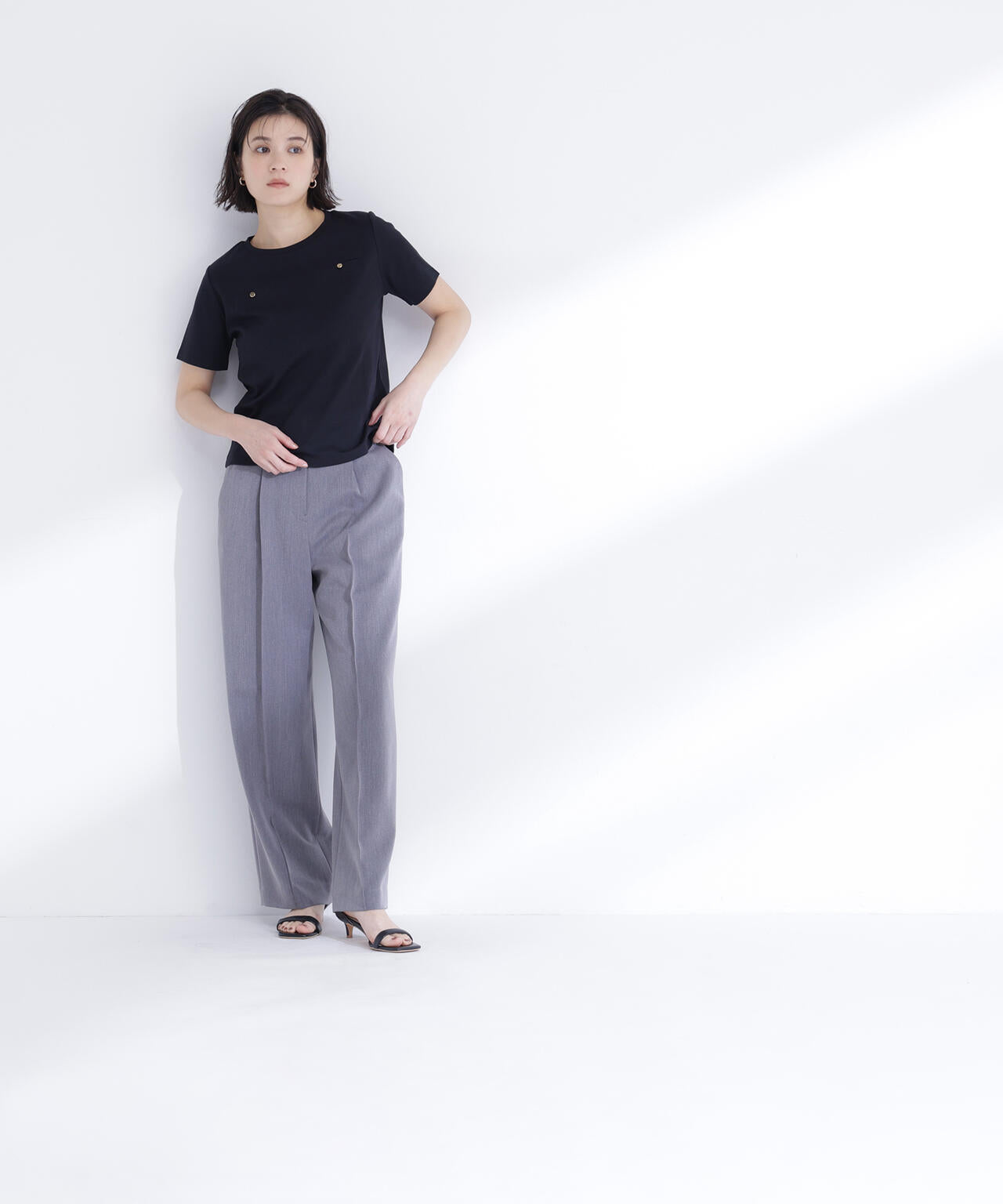 【6/16 ～6/18 2buy10%OFF 対象商品】ベーシックTシャツ フェイクポケット付き