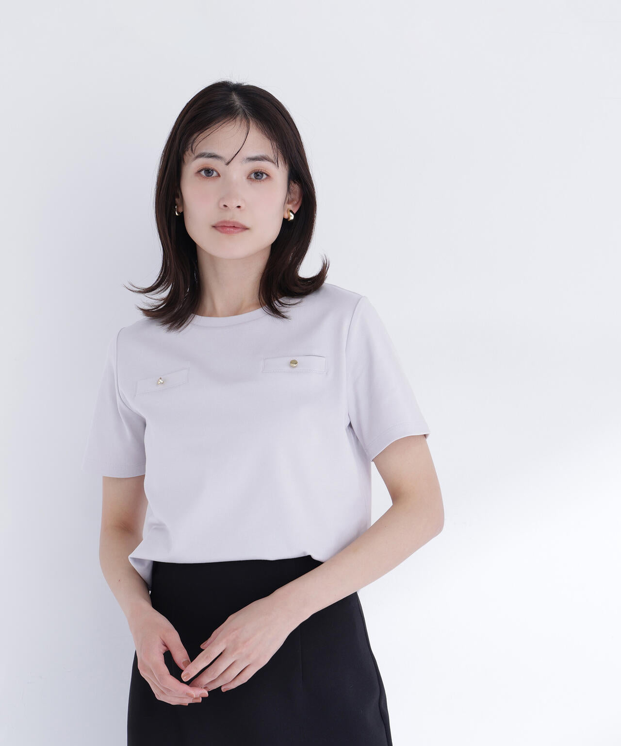 【6/16 ～6/18 2buy10%OFF 対象商品】ベーシックTシャツ フェイクポケット付き