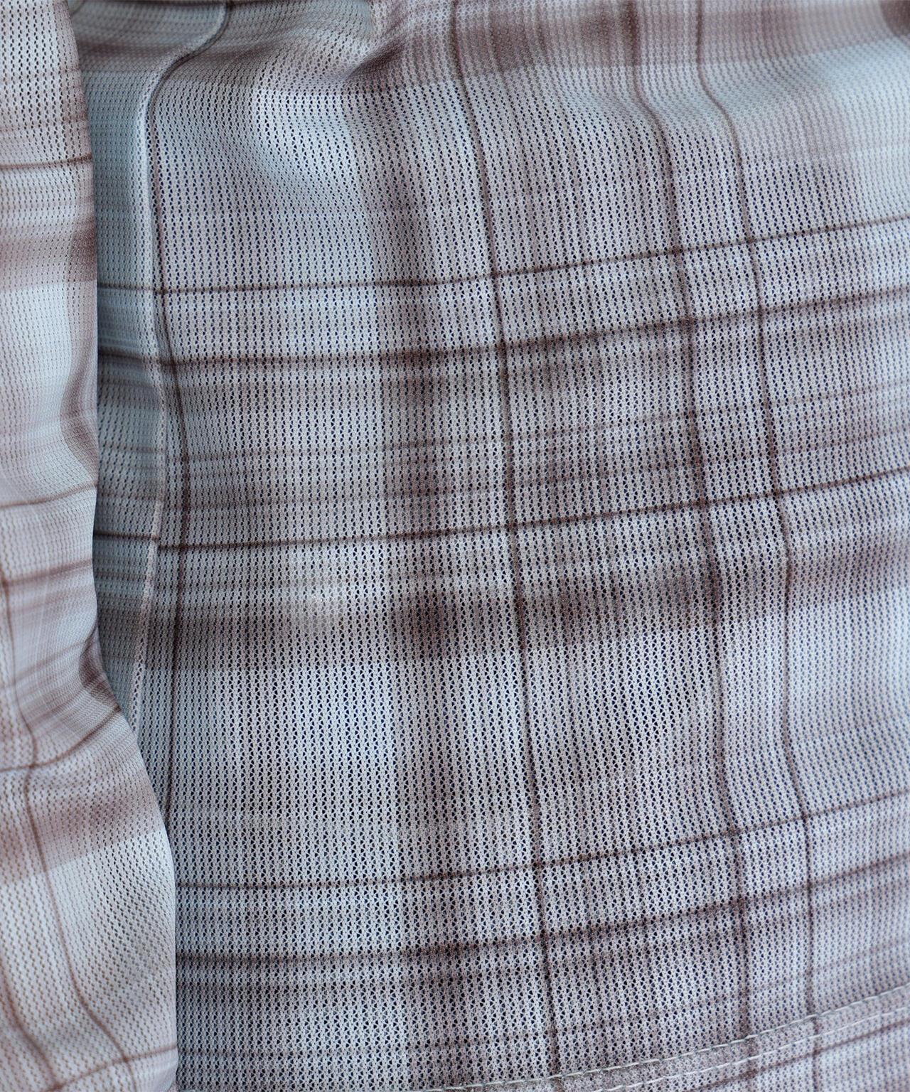 シアーチェックオフショルトップス