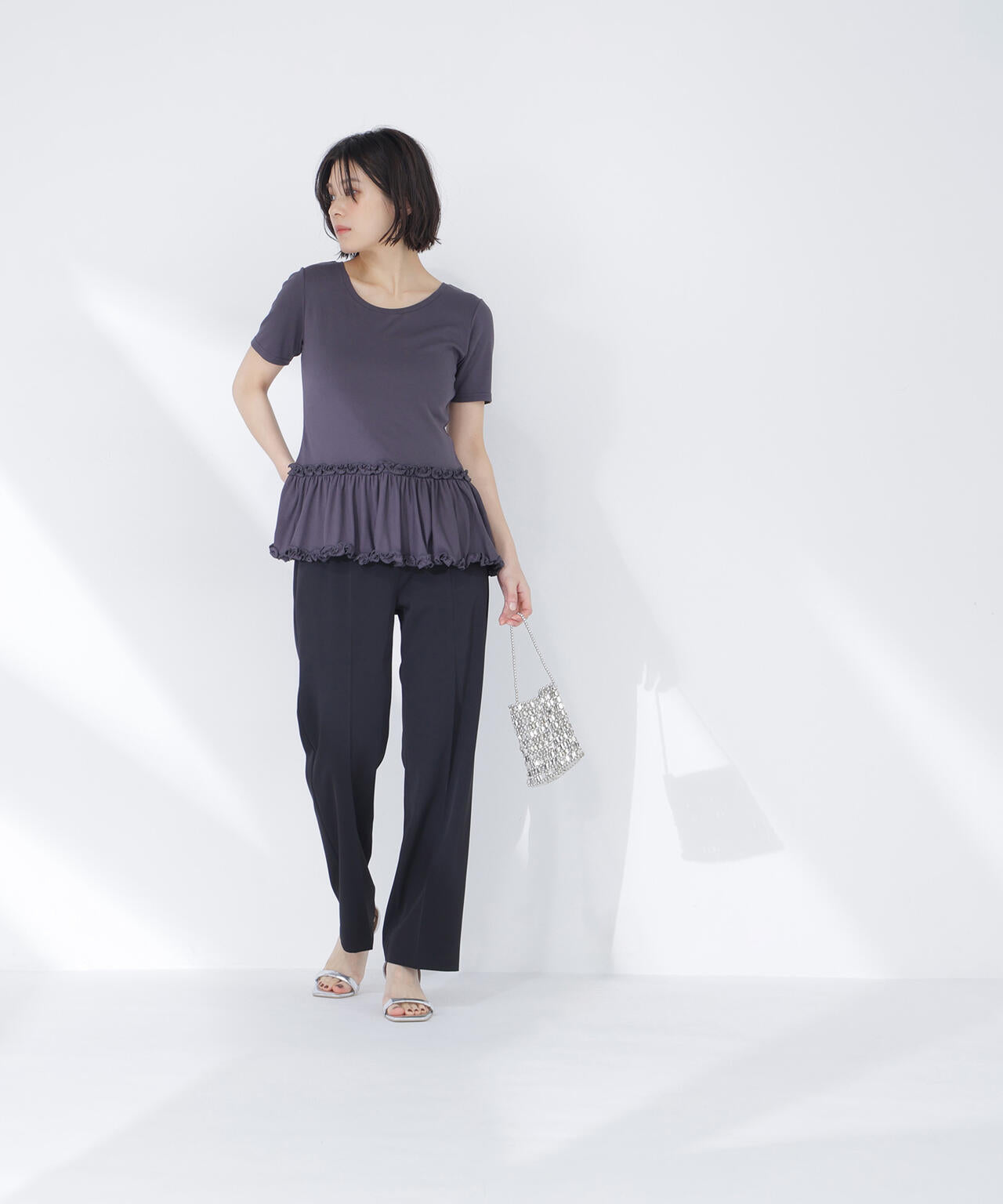 yori【ヘムフリルワイドカットソー】 専用】yori ヨリ ヘムフリルワイドTee 【公式通販】