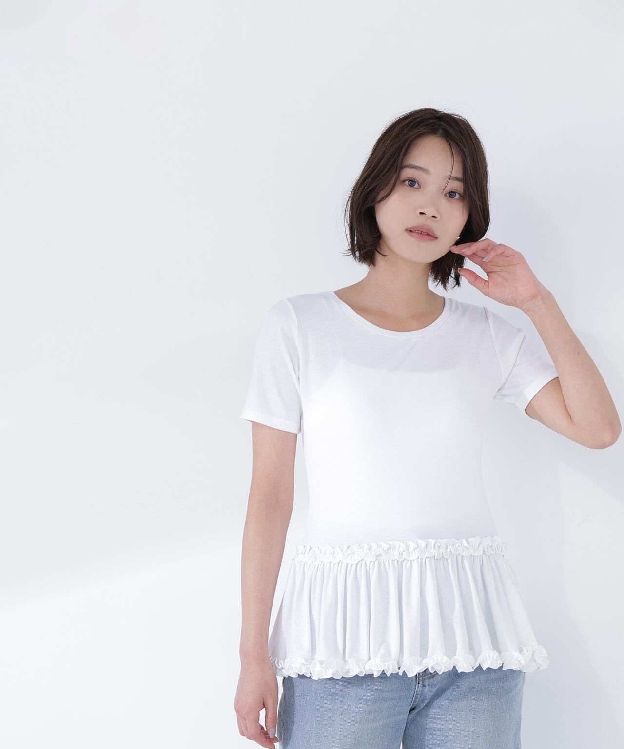 ヘムフリルカットトップ ヘムフリルカットトップ