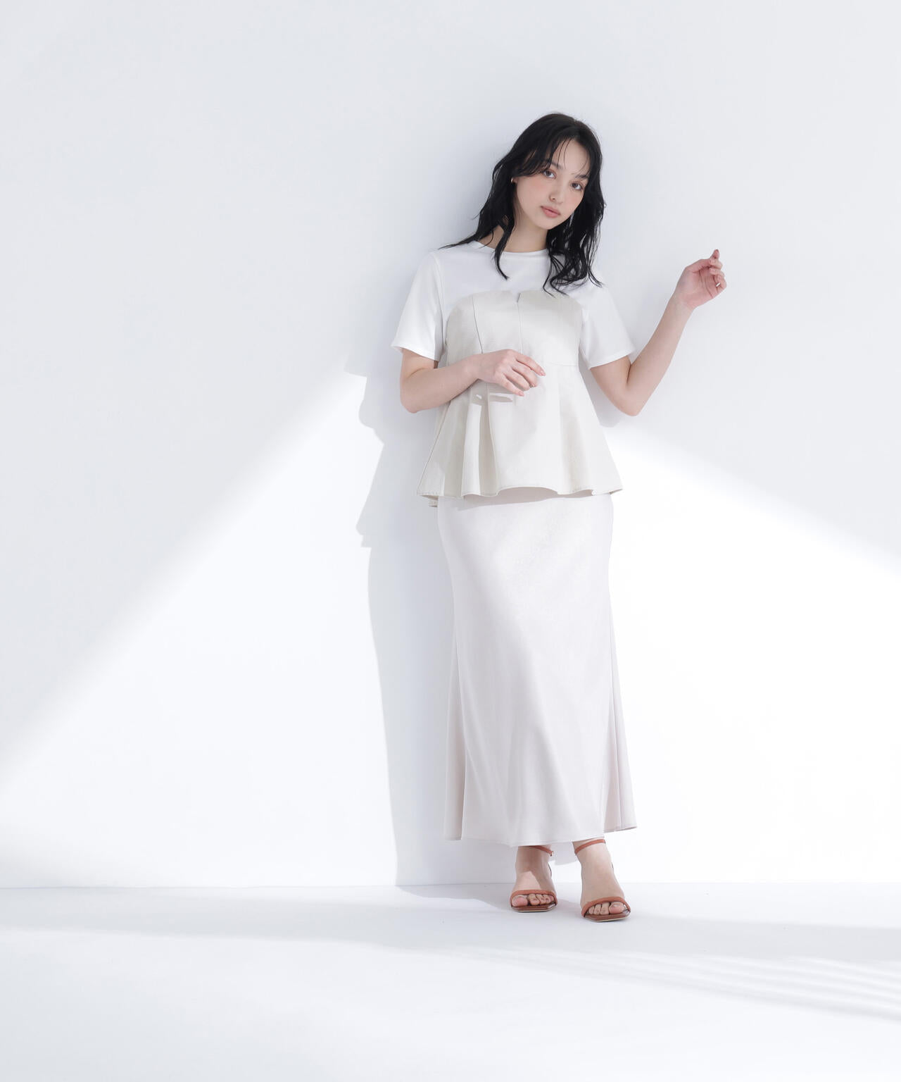 ペプラムビスチェドッキングカットソー | NATURAL BEAUTY BASIC