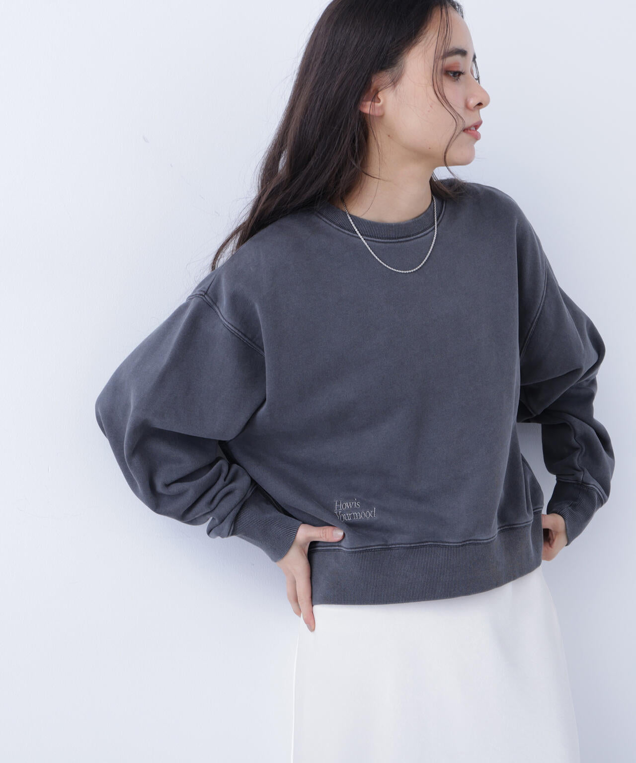 ロゴ刺繍スウェットプルオーバー