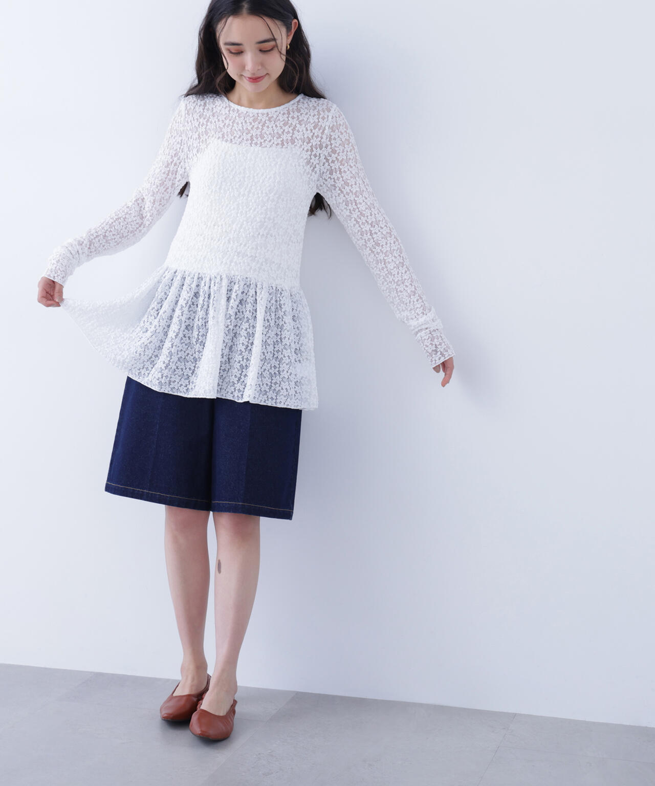 レースペプラムトップス | N. Natural Beauty Basic*（エヌ ナチュラル