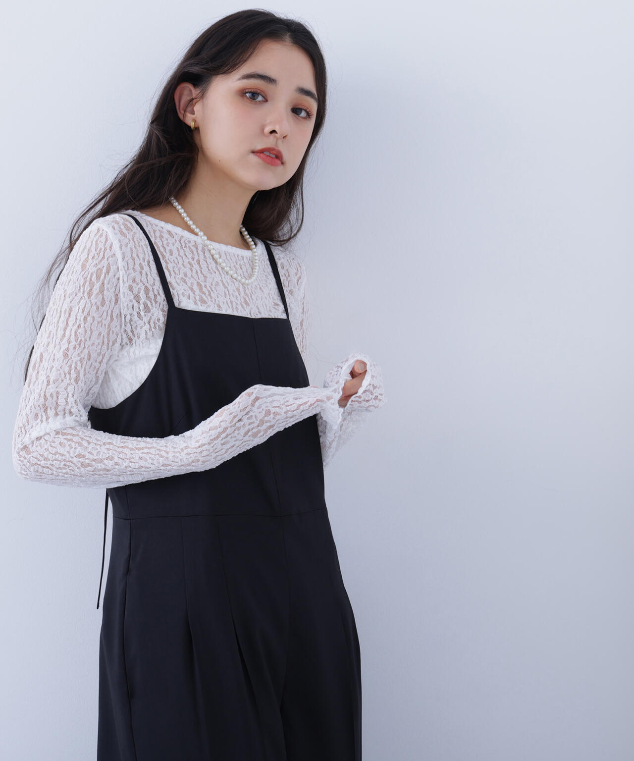 レースカットソー