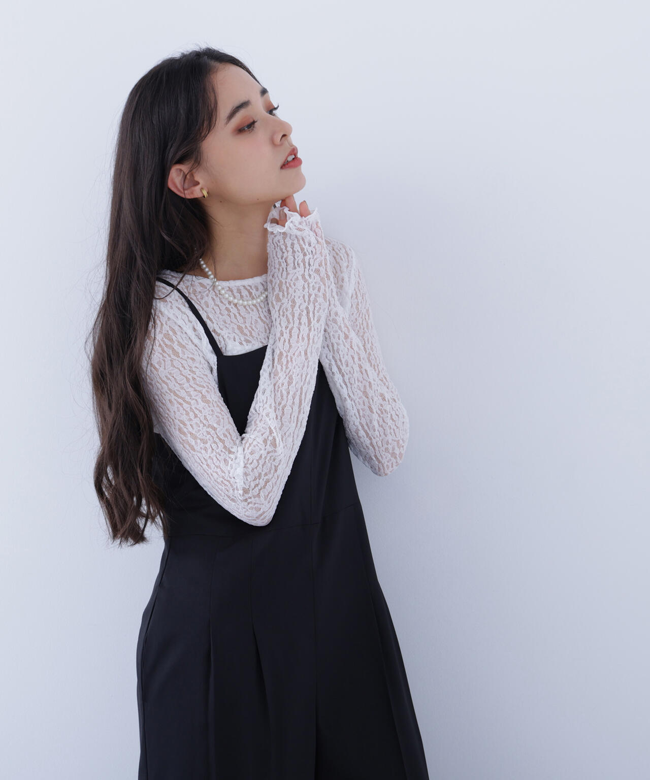 レースカットソー