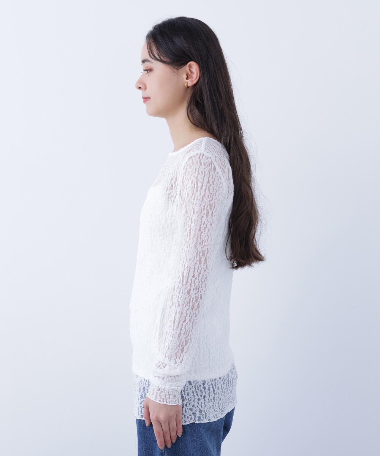10月限定セール2015SSレースカットソー レースカットソー/タイ/細マフラー付 | SPINNS WEB STORE | SPINNS