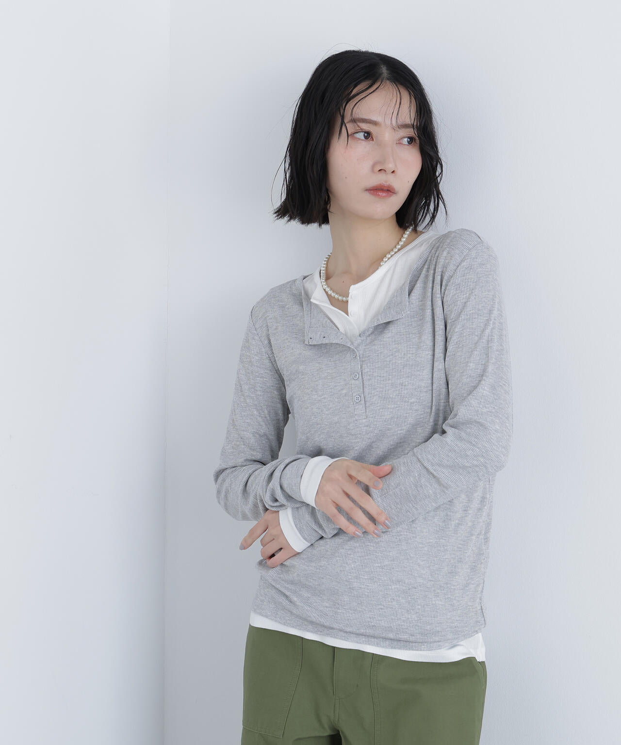 ヘンリーネックカットソー | N. Natural Beauty Basic*（エヌ