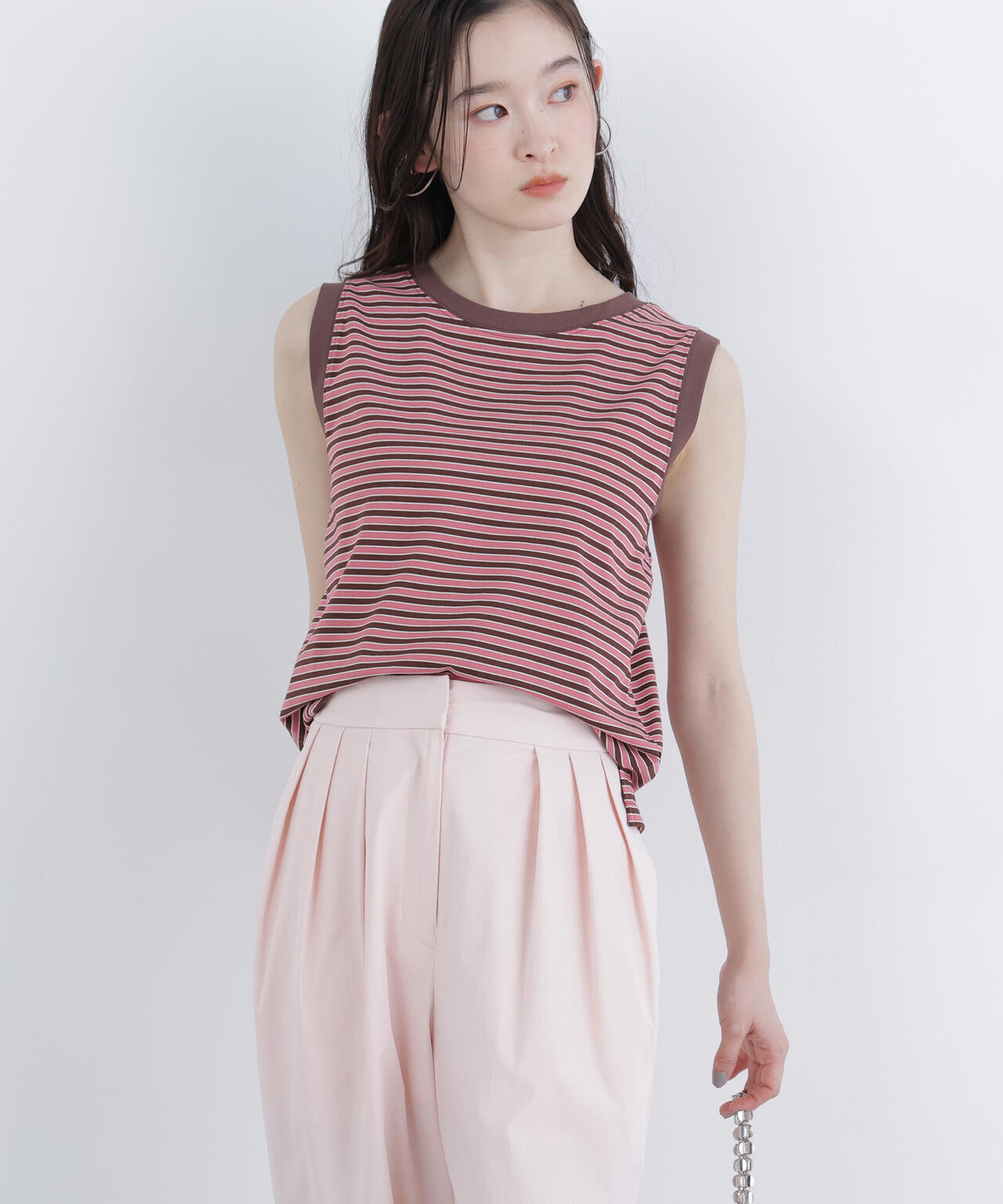 <STAR & STRIPE>ボーダーカットソーノースリーブ