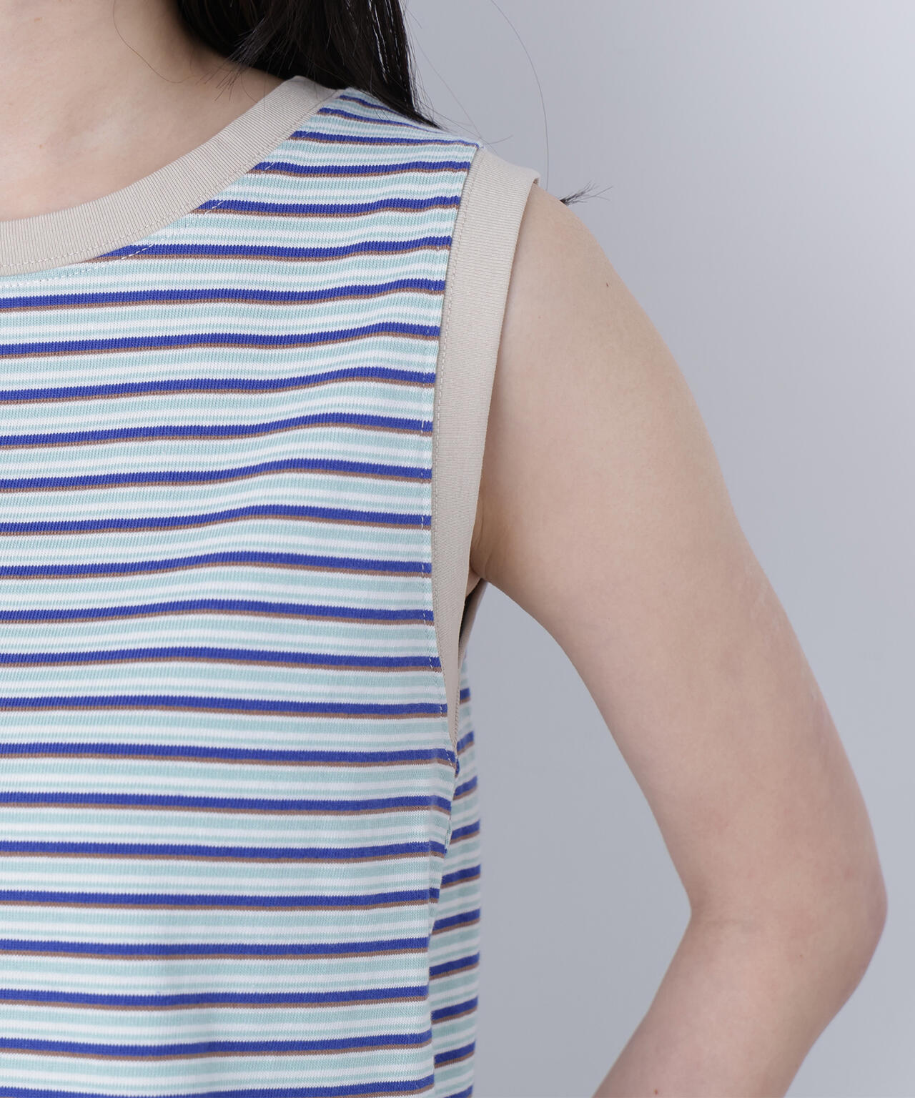 <STAR & STRIPE>ボーダーカットソーノースリーブ