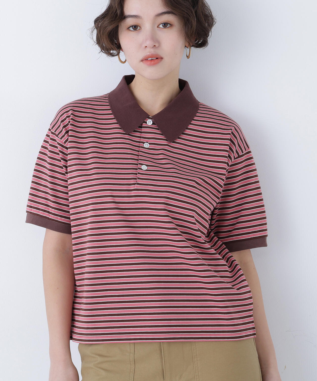 （FUDGE掲載）（STAR & STRIPE）ボーダー半袖ポロシャツ