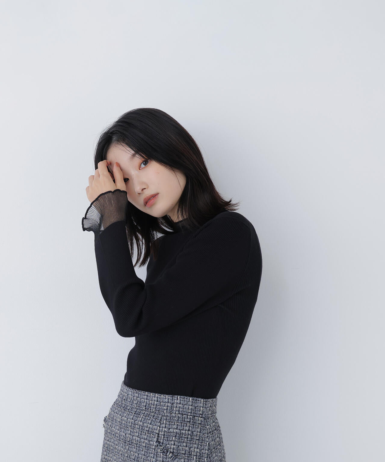 シアーフレアカフスリブニット | NATURAL BEAUTY BASIC（ナチュラル