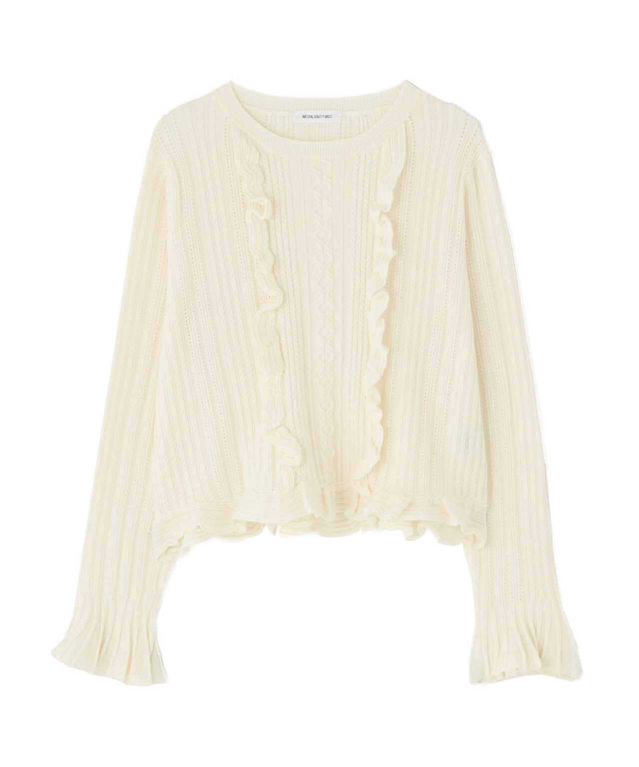 CPG フリル付きサマーニット ホワイトサイズ1 XGFKT01J2 フリル袖 サマーニット 半袖