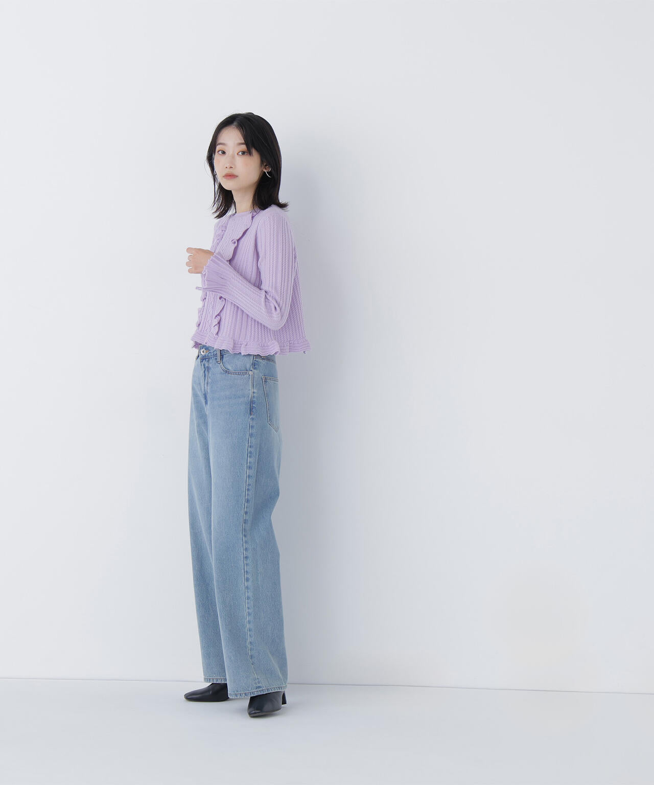 ミニケーブルフリルニット | NATURAL BEAUTY BASIC（ナチュラル