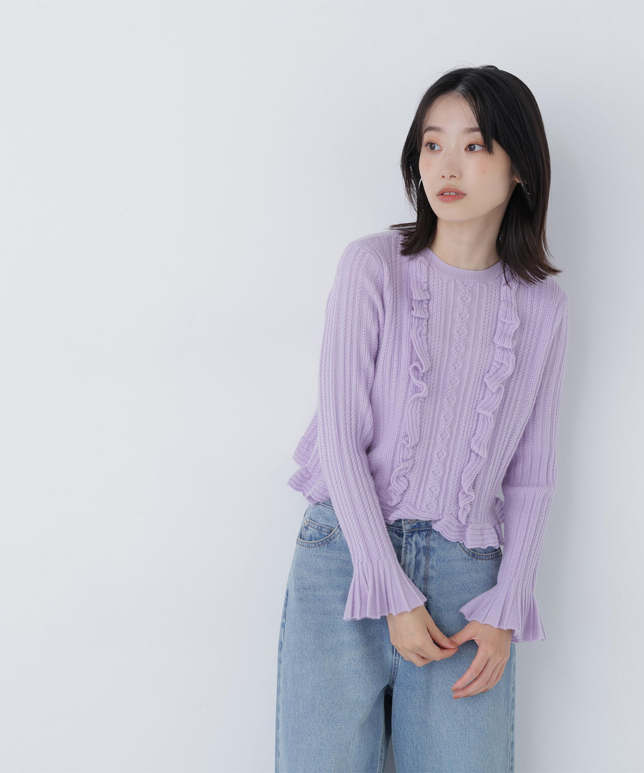 優美さま専用　ランダムフリルニットセットアップ FREE/BEG ミニケーブルフリルニット | NATURAL BEAUTY BASIC（ナチュラル