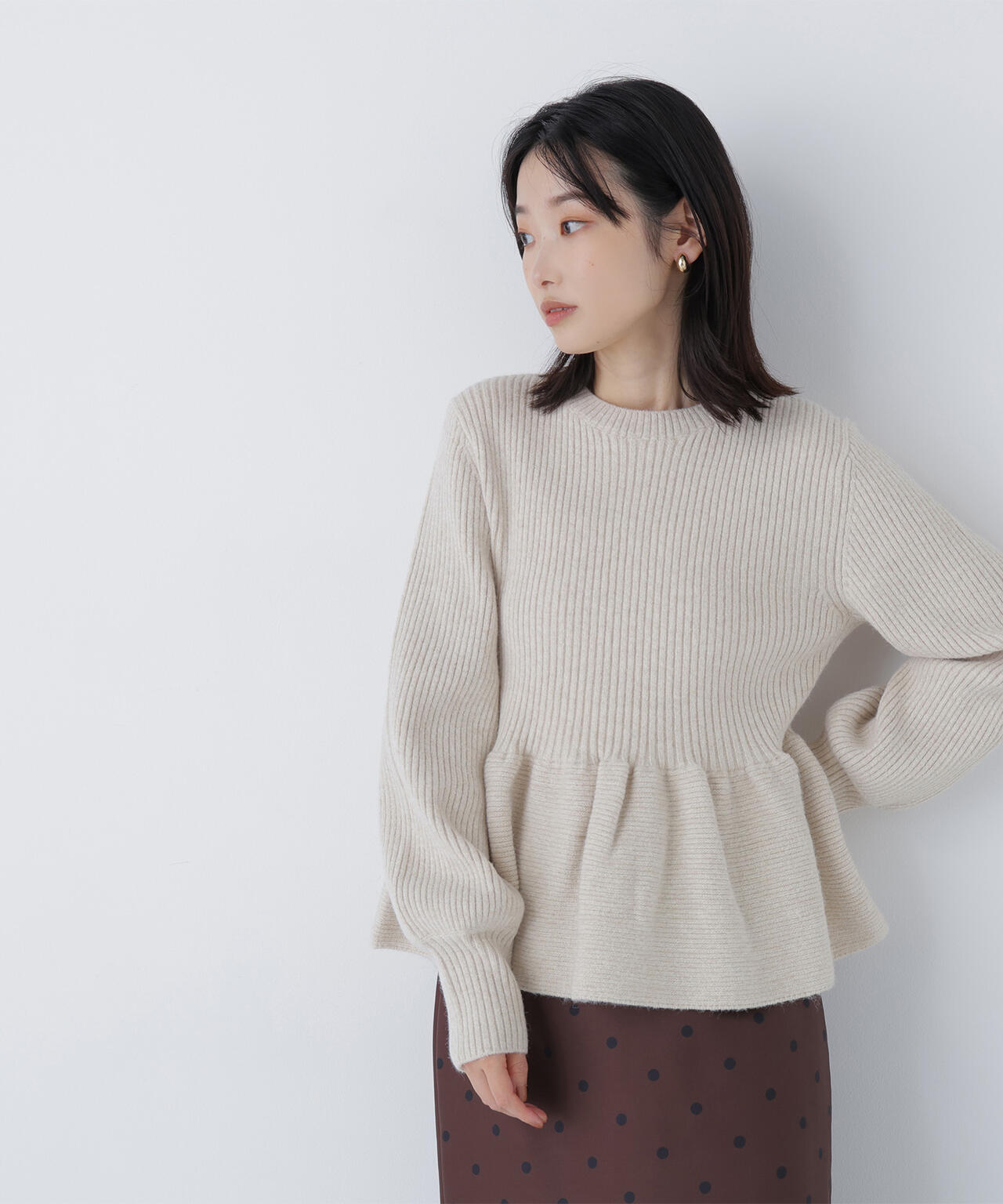 有楽町マルイ・mix.tokyo 限定カラー：ネイビー】フォルムペプラム