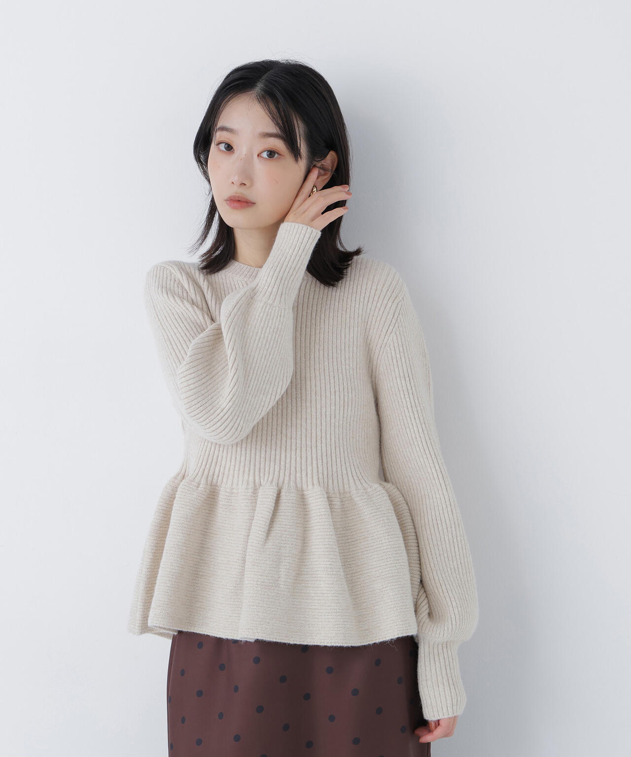 有楽町マルイ・mix.tokyo 限定カラー：ネイビー】フォルムペプラム