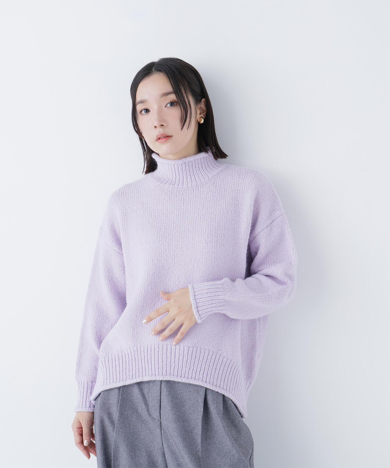 ロールネックニットブルオーバー | NATURAL BEAUTY BASIC（ナチュラル