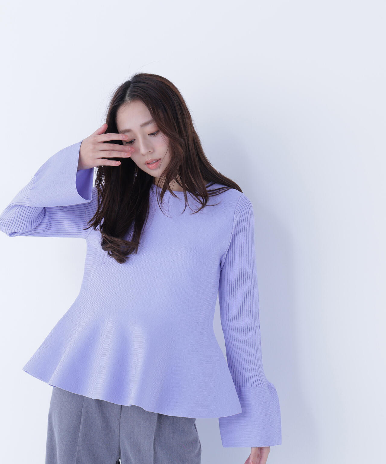 ベルスリーブペプラムニット | NATURAL BEAUTY BASIC（ナチュラル