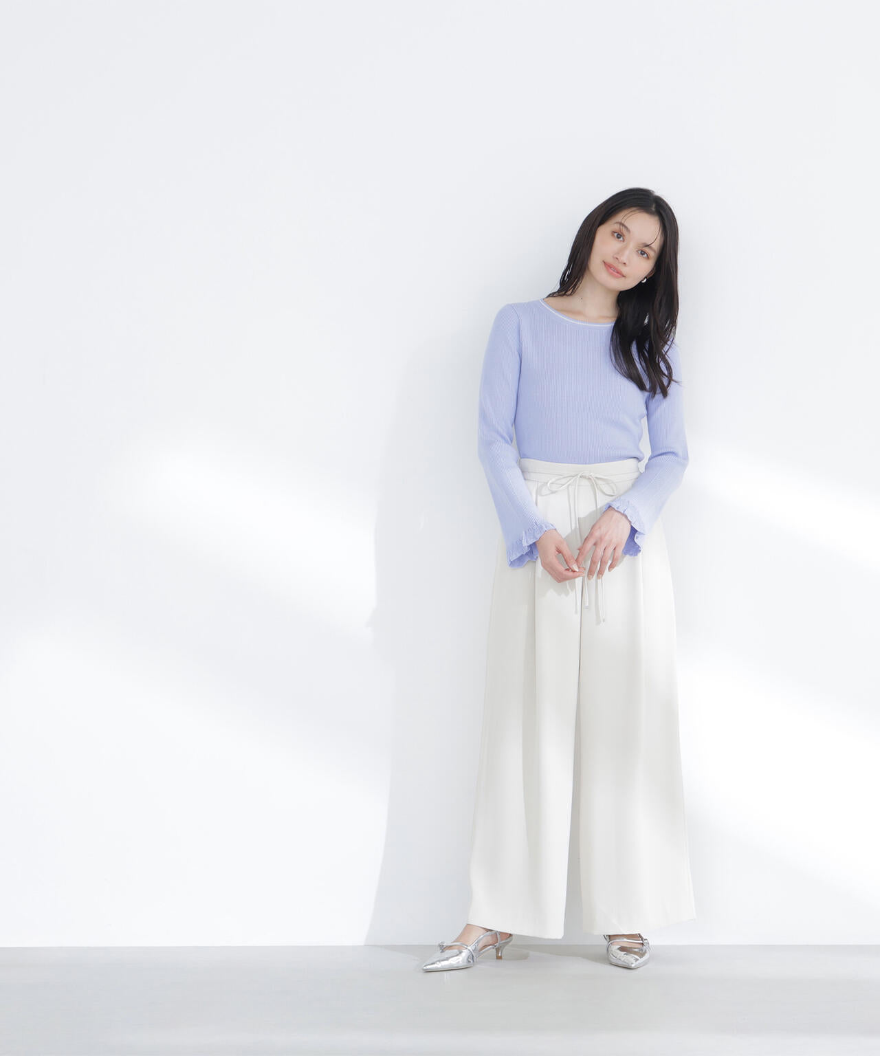 レーシーカフスリブニット