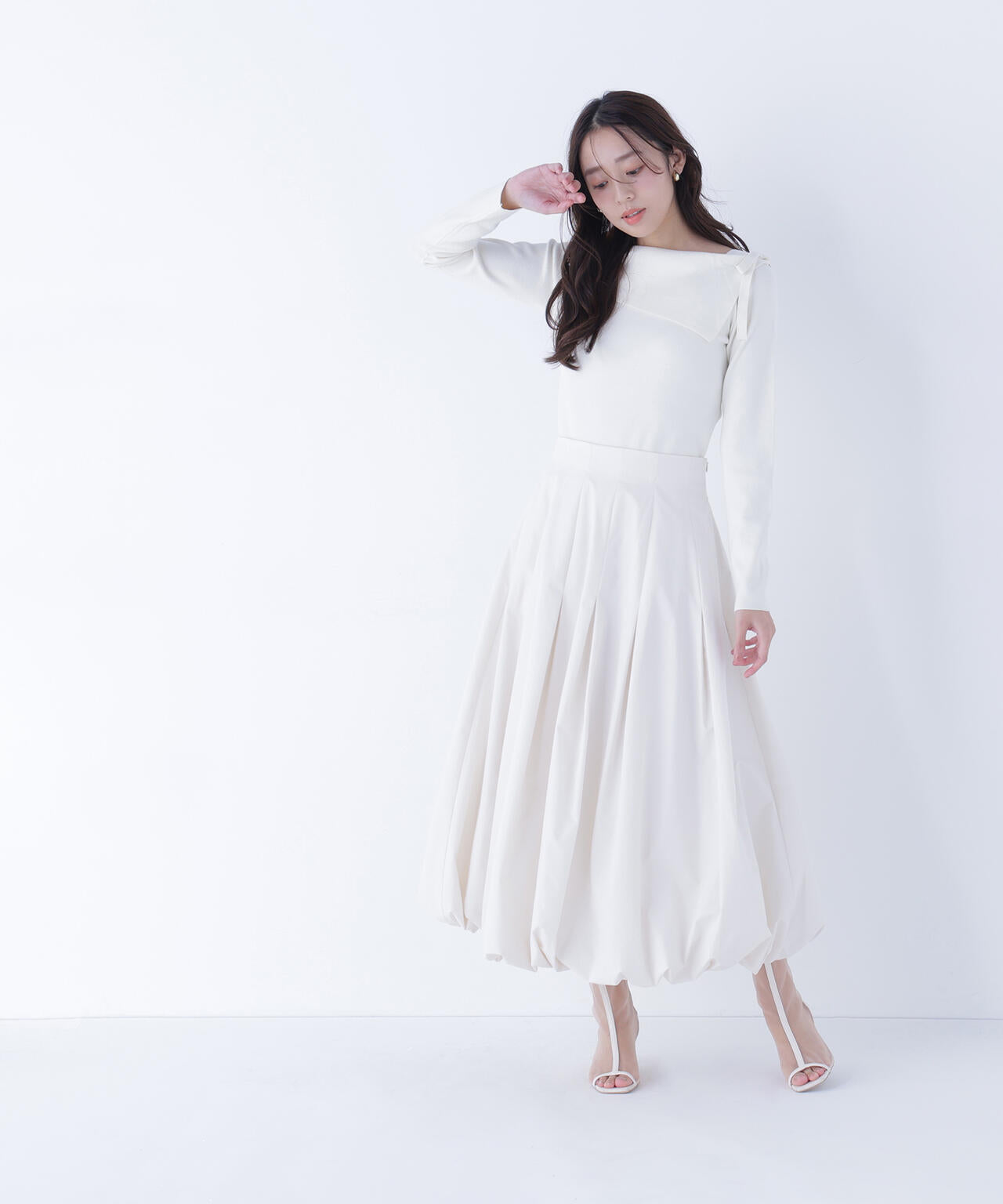 サイドリボンニット