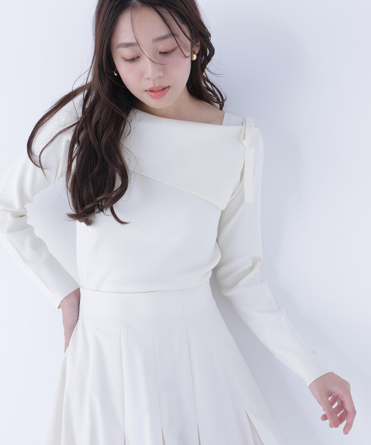 サイドリボンニット | NATURAL BEAUTY BASIC（ナチュラルビューティー