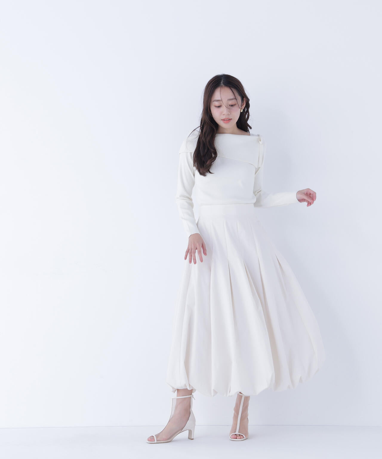 サイドリボンニット