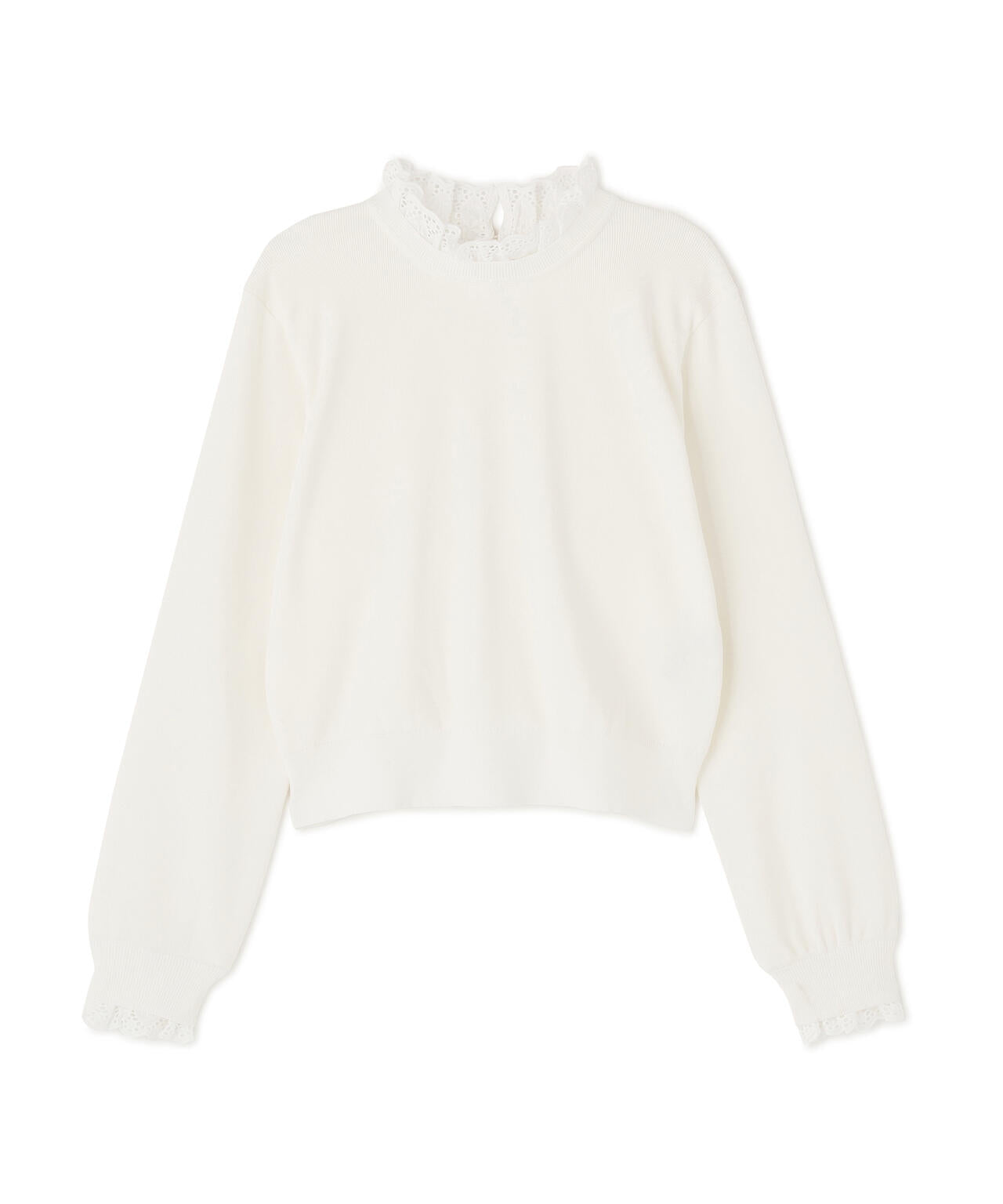 レースフリルドッキングニット