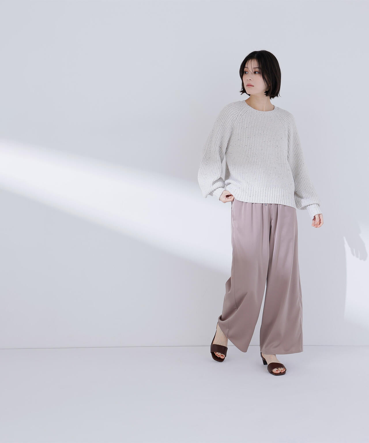 カラーネップオーバーニット