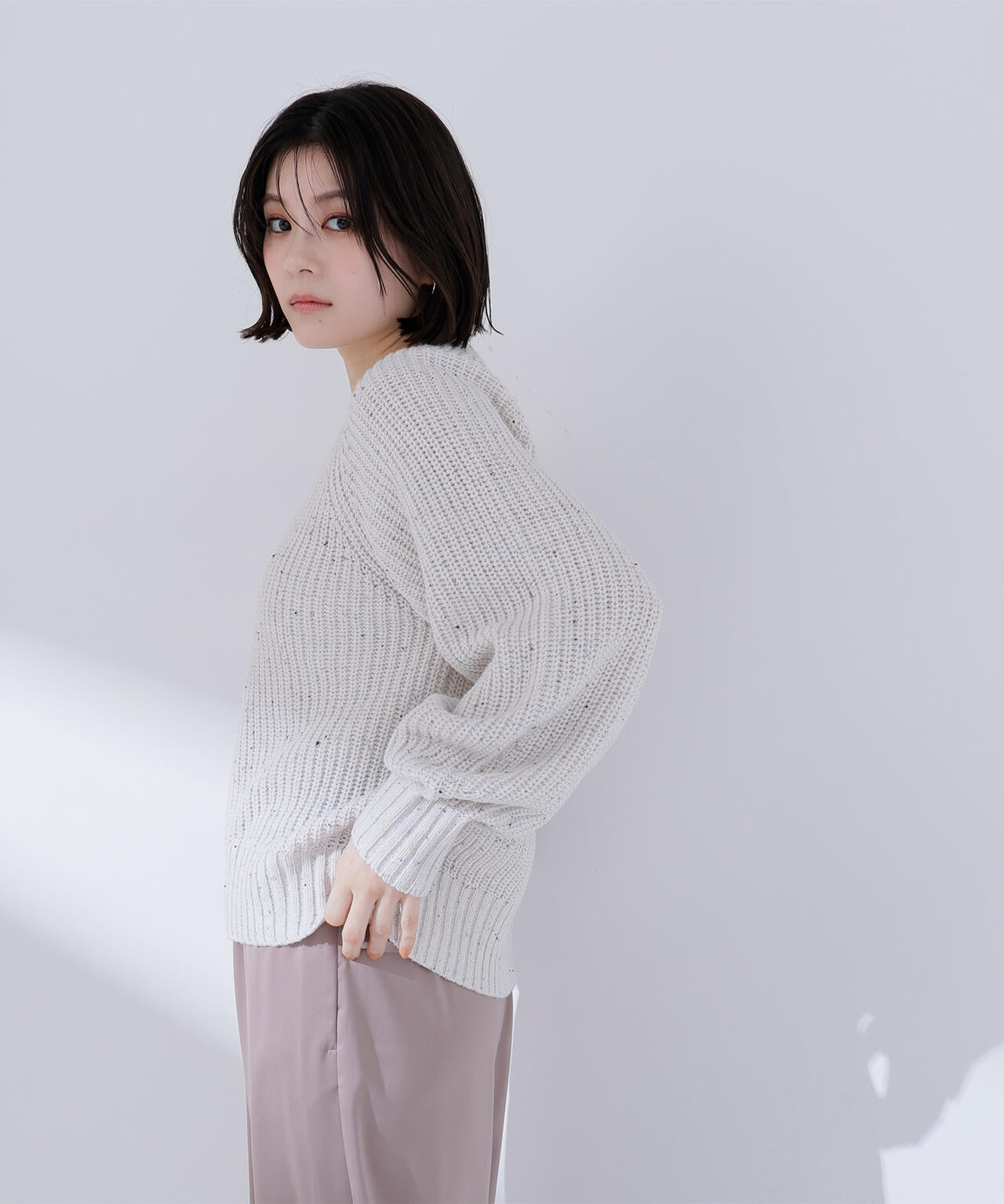 カラーネップオーバーニット