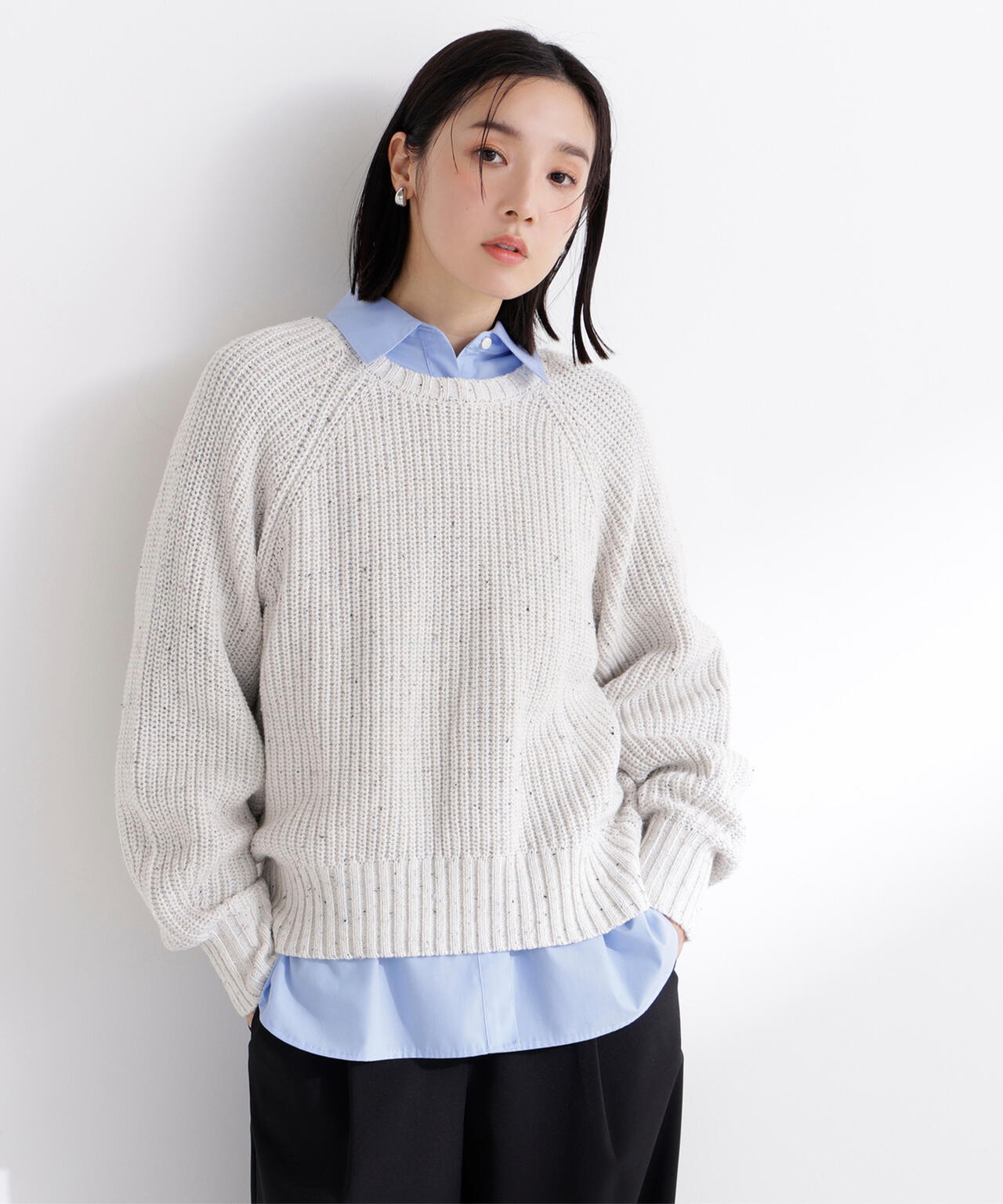 カラーネップオーバーニット